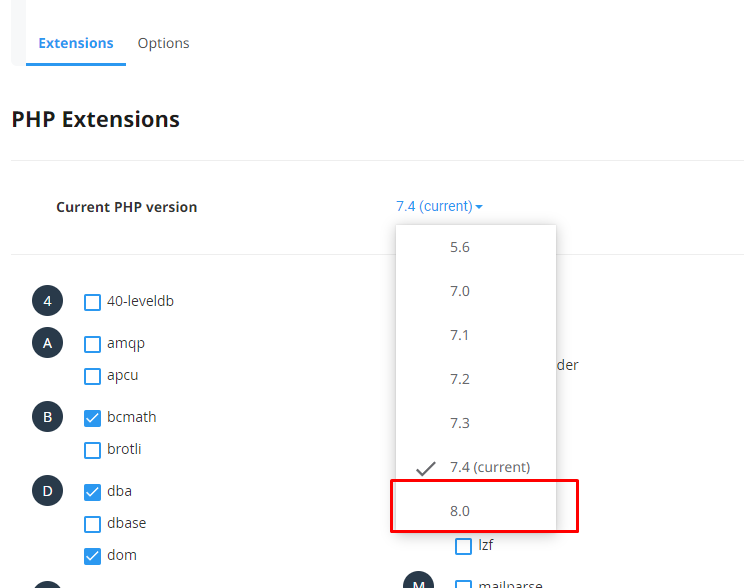 Switching PHP versions - 123media
